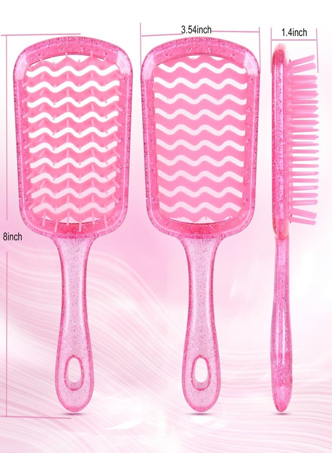 SUPHOUSE Detangling Hair Brush for All Wet or Dry Hair Types, Pain-Free Brushing Durable, Anti-Static Bristles, Lightweight Handle, Vented Wave UltraFlex Hair Brush (Rose Quartz Pink) - Image 2
